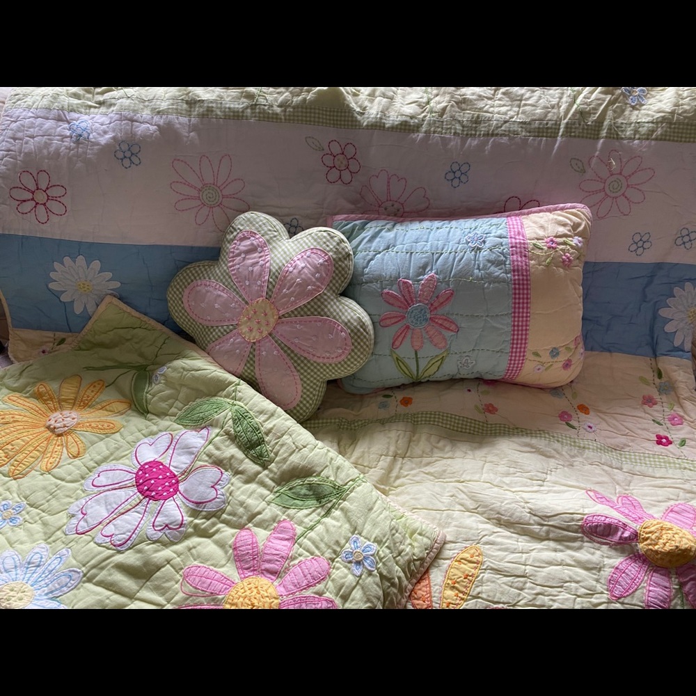 Pottery Barn Kids- Full Glower Garden Quilt Set